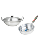 Metal Finish Round Wok 30CM and Frying Pan 24CM