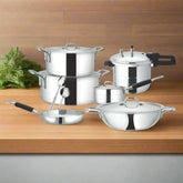 12 Pieces Mirror Polish Brilliant Gift Pack Set | Elegant Stainless Steel Cookware Set