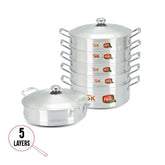 5 Layers Grace Casserole Steamer Set – 30 cm | Stainless Steel Multi-Tier Food Steamer