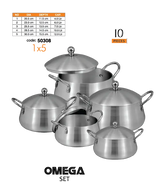 Sonex Omega Set 1-5 (Belly New Item) Metal Finish Cookware Full Set: A Stylish and Functional Kitchen Companion