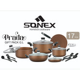 Prada Gift Pack - Sonex 17 PCS Nonstick (Black & Brown)