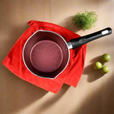 Marble Coated Milk Pan – Maroon | Non Stick Saucepan with Handle