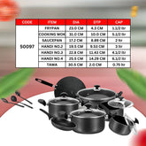 Elegant Max Gift Pack with Glass Lid – Sonex Non-Stick Cookware Set (18 Pieces)