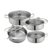 Sonex Heavy Base Stainless Steel Fish Pot Set - 4-Piece Set - Perfect for Delicious Seafood