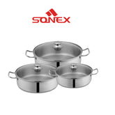 Sonex Heavy Base Stainless Steel Fish Pot Set - 4-Piece Set - Perfect for Delicious Seafood