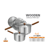 Sonex Sauce Pot Set with Wood Handle (4-Piece Set): A Blend of Style and Functionality