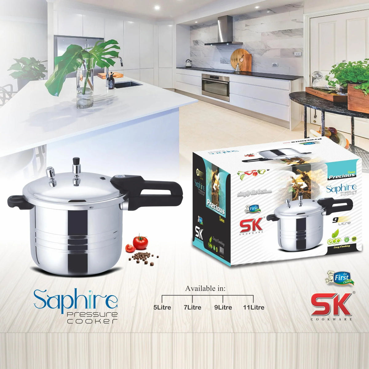 Sapphire Mirror Polish Pressure Cooker sk