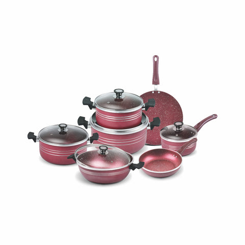 Nonstick Polka Set 15 pcs Forging Marble Coating