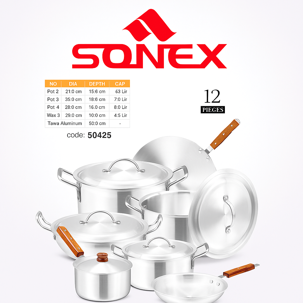 Sonex Galaxy Gift Set – Metal Finish 12-Piece Cookware Set (Best Quality)