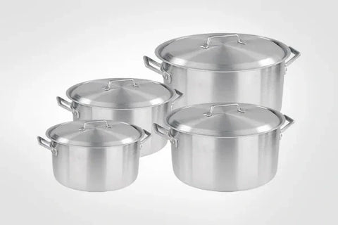 Sonex Commercial Set Pot Set Metal Finish | Sizes: 1-4 (Also may be referred to as Sonex Handi Set or Sonex Aluminum Handi Set)