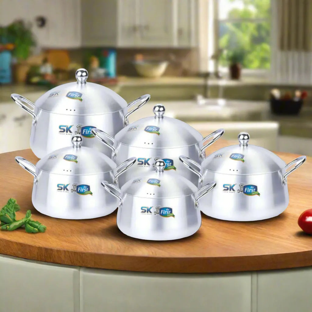 Heavy Gauged Metal Finish Casserole Belly Gift Set | Premium Cookware Set