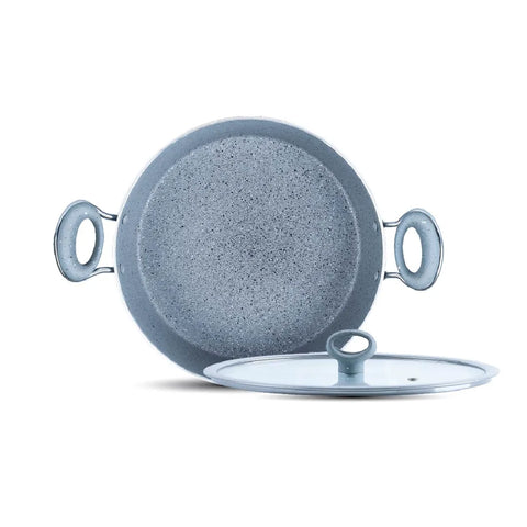 Non Stick Marble Coated Signature Wok (Karahi) – Grey | Premium Deep Frying & Cooking Wok