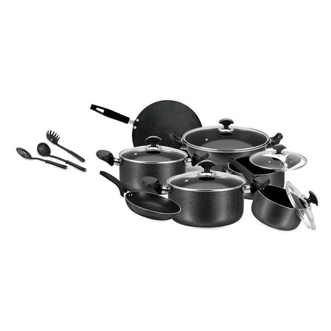 Elegant Max Gift Pack with Glass Lid – Sonex Non-Stick Cookware Set (18 Pieces)