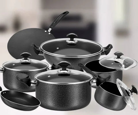 Elegant Max Gift Pack with Glass Lid – Sonex Non-Stick Cookware Set (18 Pieces)