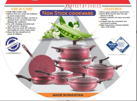 Kitchen Cuisine Double Marble Coated Junior 18-Piece Set – Premium Nonstick Cookware Collection for Modern Kitchens