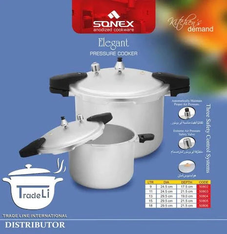Sonex Elegant Pressure Cooker Anodized 5 TO 15 LITER
