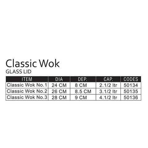 Classic Wok Sonex - Glass LID Non stick