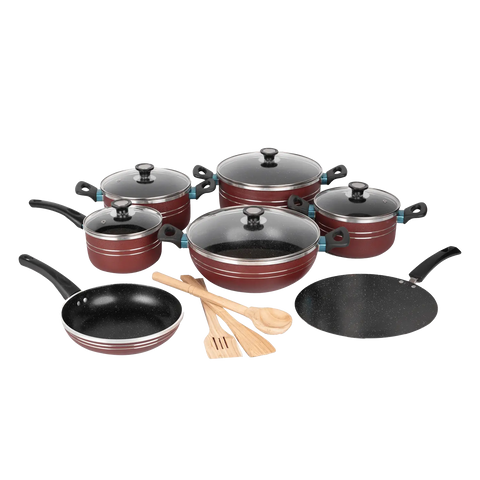 Nonstick Polka Set 15 pcs Forging Marble Coating