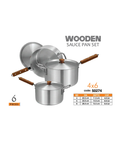 Sonex Sauce Pot Set with Wood Handle: Versatile and Stylish for Your Culinary Creations