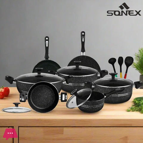 CLASSIC GIFT PACK - SONEX (WITH GLASS LID) NONSTICK 18 PCS
