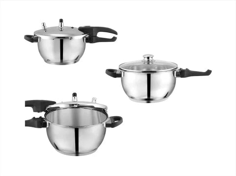 Sonex Steel Wok Pressure Cooker with Glass Lid | Ultimate Kitchen Multitasker